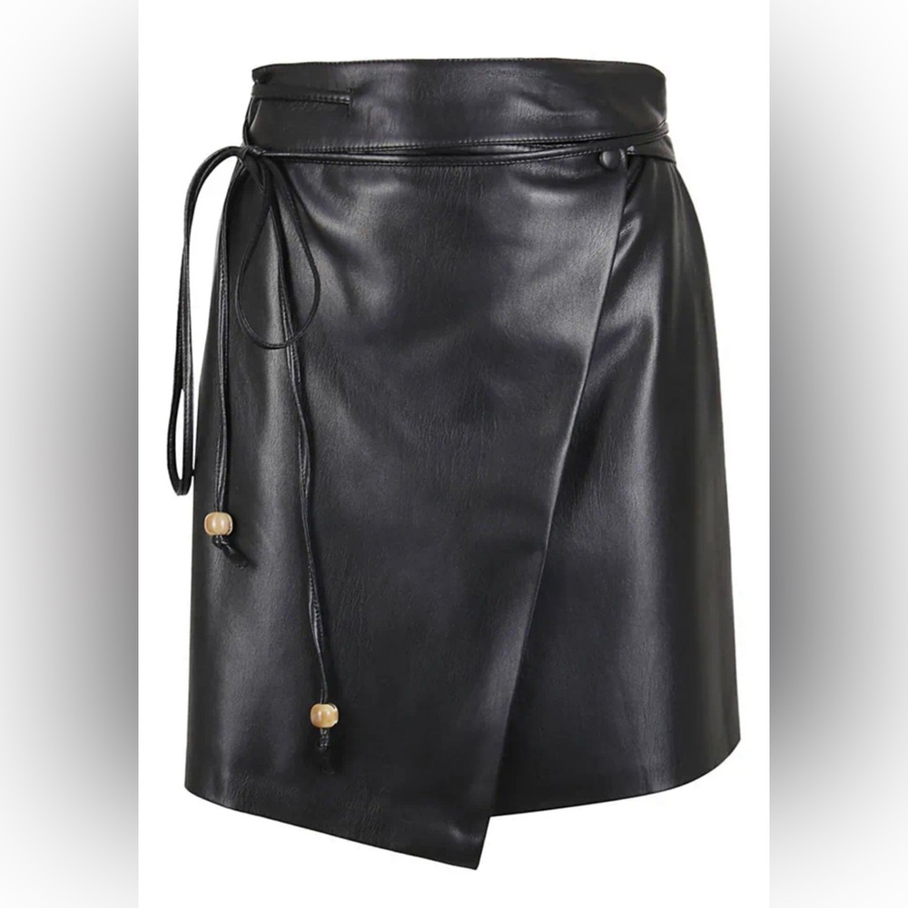 Nanushka Sekoya black vegan leather skirt